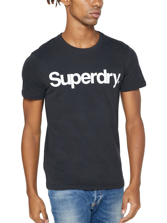 Superdry Core Ανδρικό T-shirt Μαύρο με Λογότυπο