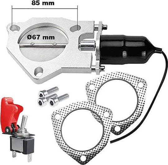 Simoni Racing Βαλβίδα/Σκάστρα/Σιγαστήρας Εξαγωγής Καυσαερίων για Διπλές Εξατμίσεις Διαμέτρου 67mm με Διακόπτη