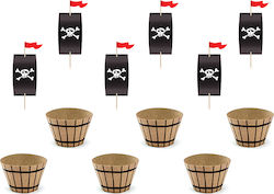 PartyDeco Sweets Decoration Διακοσμητικα Cupcake Pirates 6pcs