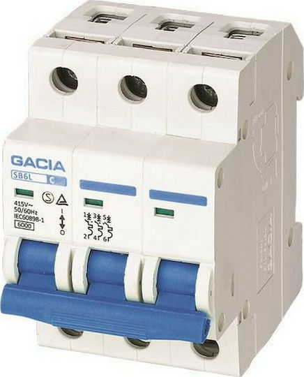 Gacia Automatic Circuit Breaker 20A Triple-pole AC 500-43023