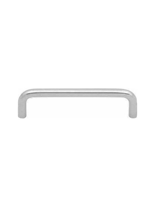 Import Hellas Metallic Furniture Handle P24073 Νίκελ with Distance Between Hole Centers 64mm