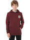Kids Sweatshirt with Hood and Pockets Burgundy Checker 66