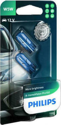 Philips Lămpi Autoturismului X-ΤremeVision Pro150 W5W Halogen 3250K Alb cald 12V 5W 2buc