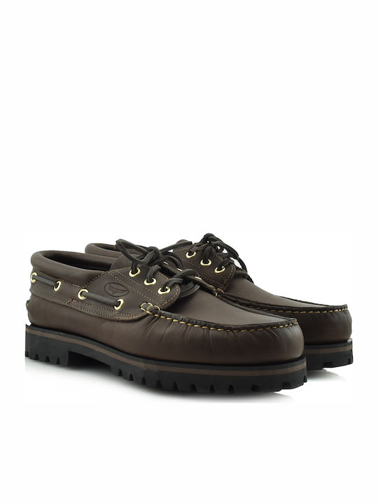 Men's Leather Boat Shoes Brown