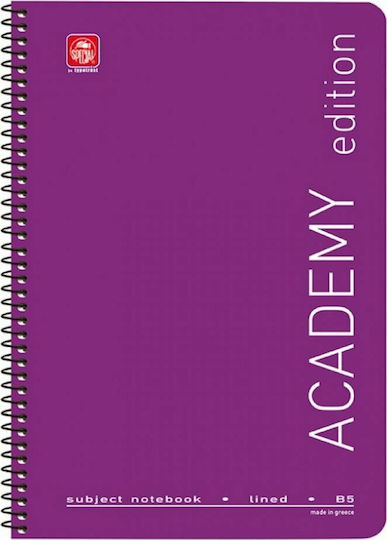 Typotrust Spirale Schulfachheft Geregelt A4 5 Themen Academy 4535A Lila