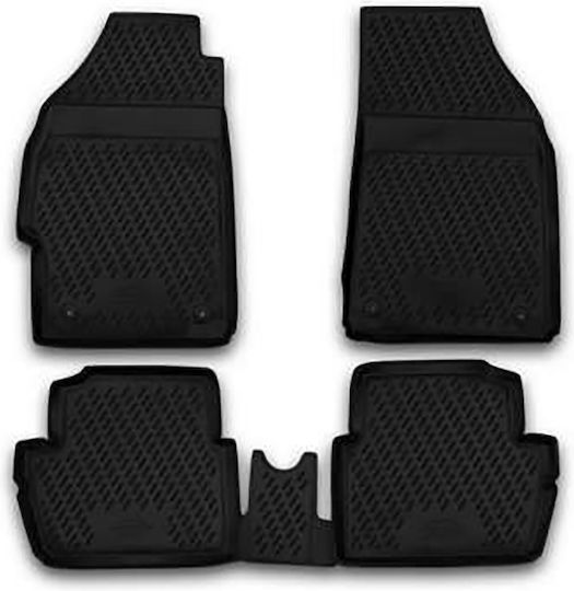 Novline Satz Vorder- und Hintermatten Wannenartig 4Stück aus TPE für Chevrolet Funke 2010-2015 Schwarz