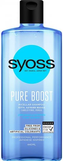 Syoss Pure Boost Σαμπουάν Όγκου για Εύθραυστα Μαλλιά 440ml