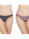 Bamboo Women's String 2Pack Bordeaux/Navy Blue