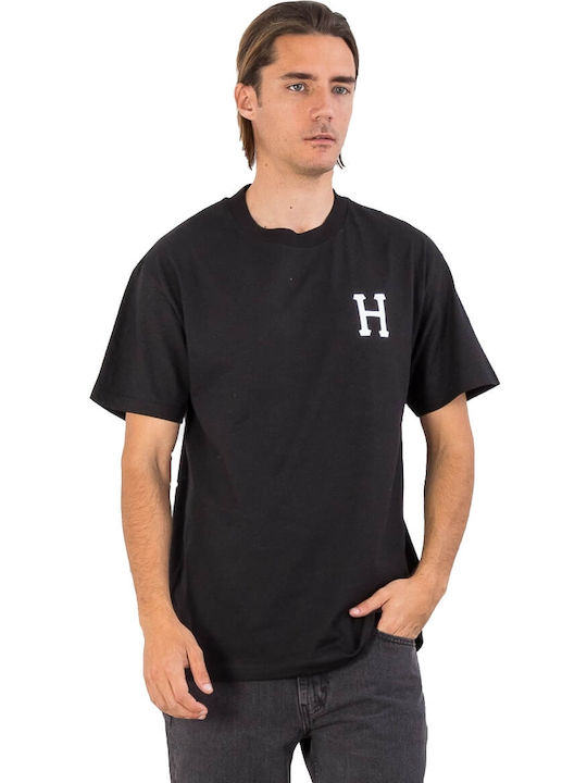 HUF Essentials Classic Ανδρικό T-shirt Μαύρο με Στάμπα