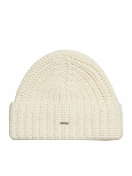 Super Chunky Beanie Γυναικείος Σκούφος Πλεκτός σε Λευκό χρώμα