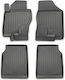 Novline Set Front and Back Car Mats 4 Pieces Raised Sides for Nissan Navara 2005 Grey