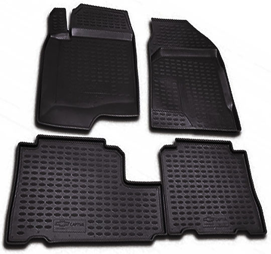 Novline Satz Vorder- und Hintermatten Wannenartig 4Stück aus TPE für Chevrolet Captiva 2006-2011 Schwarz