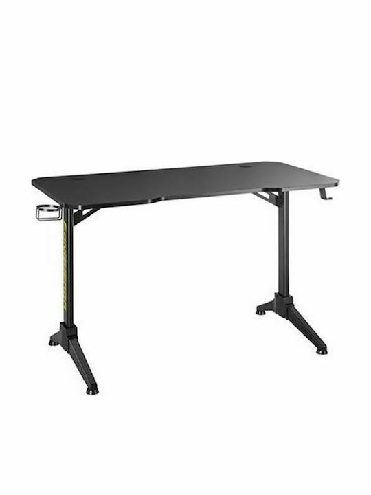Wooden Gaming Desk with Metal Legs Black L120xW60xH75cm