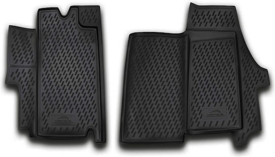 Novline Set of Front and Rear Mats 2pcs Tray Type for Citroen Jumper 2006+ Black