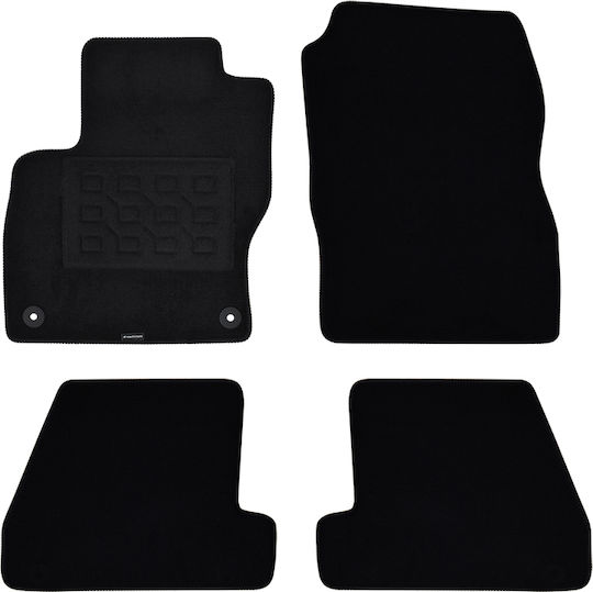 Cik Set of Front and Rear Mats 4pcs for Ford Focus 2014-2018 Black