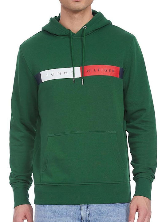 Tommy Hilfiger Men's Sweatshirt with Hood and Pockets Green