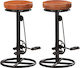 Stool Bar with Adjustable Height Coffee 2pcs 44x44x75cm