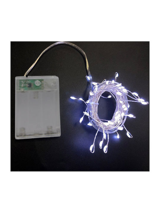50 Lichterketten LED 3.7m. Weiße Batterie in Zeichenfolge 1Stück