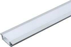 V-TAC Walled LED Strip Aluminum Profile with Opal Cover 200x2.4x0.7cm