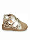 Lederne Kinderstiefeletten mit Klettverschluss Beige