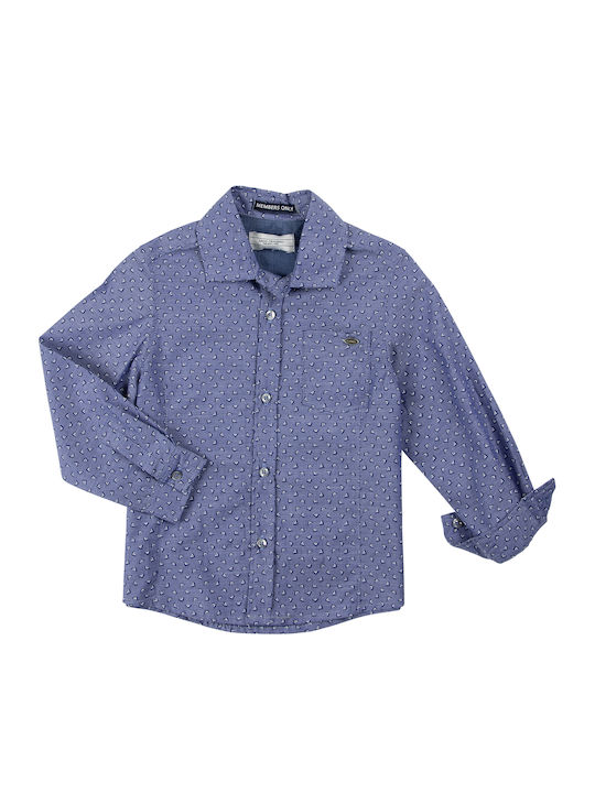 Kids Polka Dot Shirt Long Sleeve Light Blue