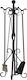 Zogometal Fireplace Tool Set with Stand Holder Black