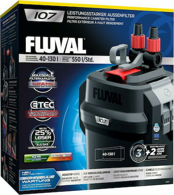 Fluval 107 În aer liber Filtru pentru Acvarii cu Volum 550lt/h și Putere 10W