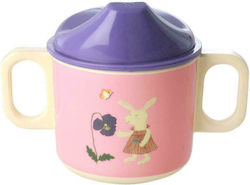 Rice Baby Cup Cup with Lid made of Plastic Pink 200ml for 6m+m+