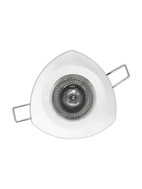 Adeleq Round Metallic Recessed Spot with Socket GU10 Silver 9x9cm.