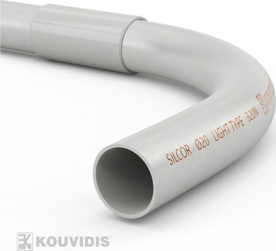 Kouvidis Silcor Ъглова връзка за електрическа тръба с диаметър 32мм от пластмаса Светлинен тип 4315032