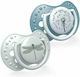 Lovi Baby Botanic Orthodontic Pacifiers Silicone Grey for 0-3 months 2pcs
