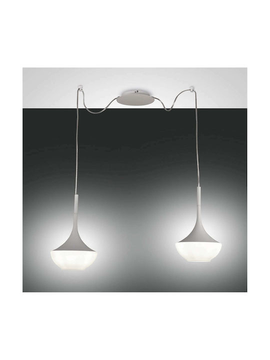 Fabas Luce Apollo Pendant Light Two-Light for Socket E27 White