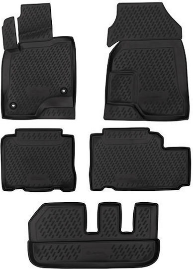 Novline Satz Vorder- und Hintermatten Wannenartig 5Stück aus TPE für Chevrolet Captiva 2011-2015 Schwarz
