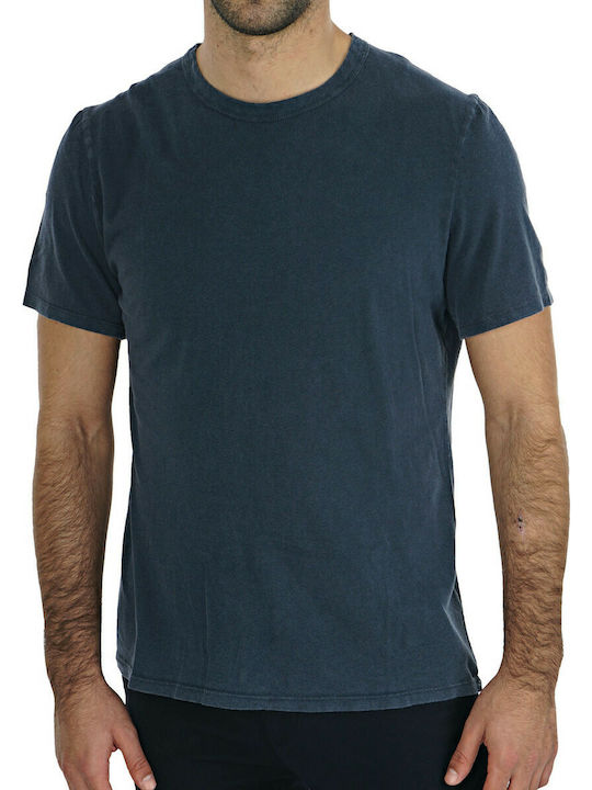 American Vintage Fakobay Men's Short Sleeve T-shirt Navy Blue MFAK02AA