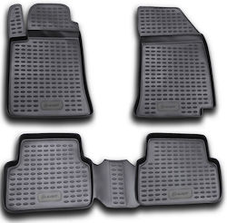 Novline Set of Front and Rear Mats Tray Type 4pcs from Rubber for Renault Laguna Gray