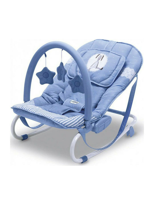 Asalvo Χειροκίνητο Relax Μωρού Baby Bouncer Bunny Light Blue για Παιδί έως 18kg