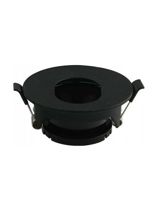 V-TAC Round Metallic Recessed Spot with Socket GU10 Black 8.3x8.3cm.