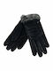 Verde Men's Touch Gloves with Fur Black 20-27