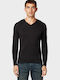 Tom Tailor Men's Long Sleeve Sweater with V-Neck Black