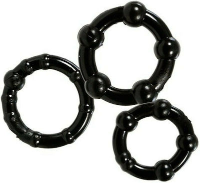 Seven Creations Stay Hard Cock Rings 3 piece Black
