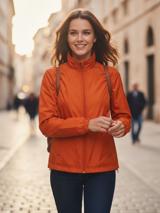 Herren Jacke Lässig Winddicht Orange