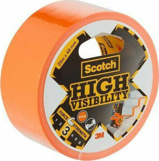 Scotch Scotch High Visibility Πορτοκαλί Αυτοκόλλητη Υφασμάτινη Ταινία Πορτοκαλί 25mx48mm