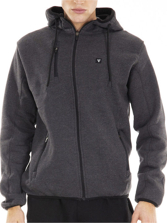 Magnetic North Men's Sweatshirt Jacket with Hood and Pockets Gray