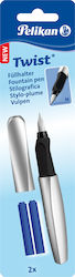 Pelikan Twist Writing Pen Medium Silver