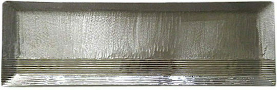 Art et Lumiere Decorative Tray Metallic Rectangular Silver 64x20.5x2.5cm