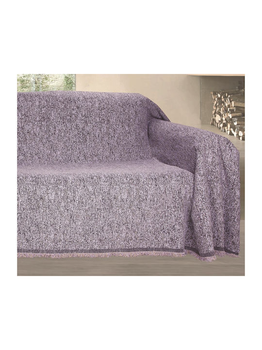Mc Decor Malta Three-Seater Sofa Throw Chenille 180x300cm Lilac