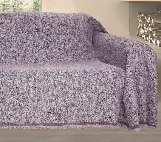 Mc Decor Malta Three-Seater Sofa Throw Chenille 180x300cm Lilac MCD.SRT.014