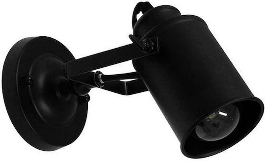 GloboStar Jake Black Classic Lamp Wall with Socket E27 Black 21x15x16cm