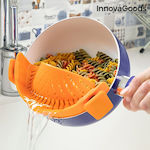 InnovaGoods Pastrainer Sieb Kasserolle Kunststoff Orange 22x22cm 1Stück