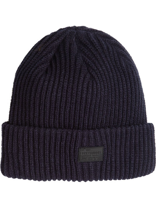 Beanie Ανδρικός Σκούφος με Rib Πλέξη σε Navy Μπλε χρώμα